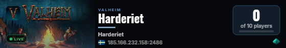 Harderiet live status badge