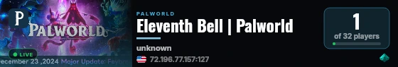 Eleventh Bell | Palworld live status badge