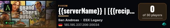 {{serverName}} | [{{recipeName}}] live status badge
