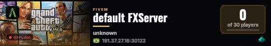 default FXServer live status badge