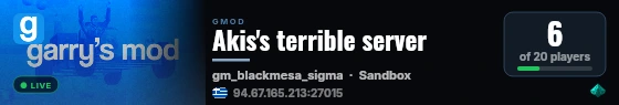 Akis's terrible server live status badge