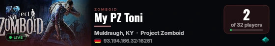 My PZ Toni live status badge