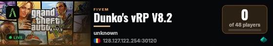 Dunko's vRP V8.2 live status badge