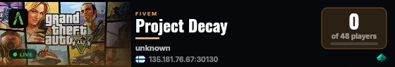 Project Decay live status badge