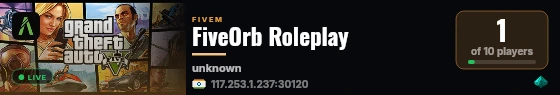 FiveOrb Roleplay live status badge