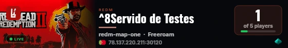 ^8Servido de Testes live status badge