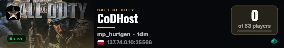 CoDHost live status badge
