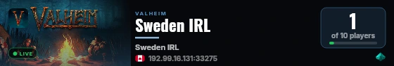 Sweden IRL live status badge