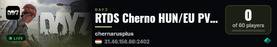 RTDS Cherno HUN/EU PVE VANILLA+ live status badge