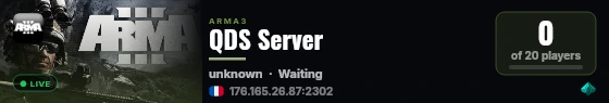 QDS Server live status badge