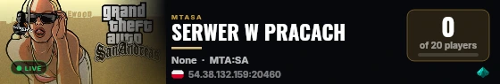 SERWER W PRACACH live status badge