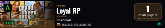 Loyal RP live status badge