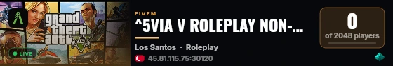 ^5VIA V ROLEPLAY NON-WHITELIST live status badge