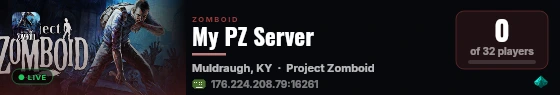 My PZ Server live status badge