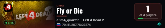 Fly or Die live status badge