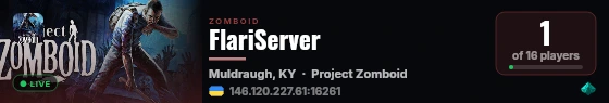 FlariServer live status badge