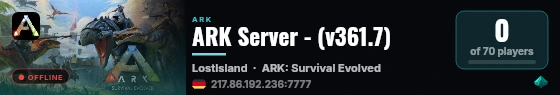 ARK Server - (v361.7) live status badge