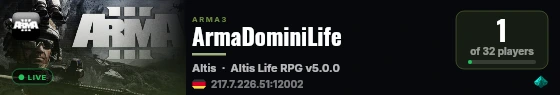 ArmaDominiLife live status badge