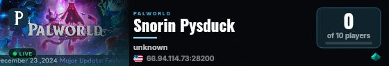 Snorin Pysduck live status badge