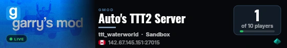 Auto's TTT2 Server live status badge