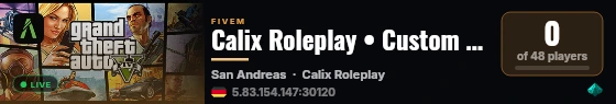 Calix Roleplay • Custom Garage🚗 • Custom Fraksystem🎴 live status badge