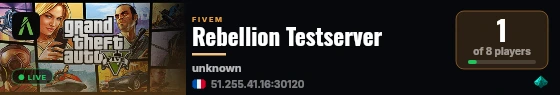 Rebellion Testserver live status badge