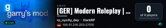 [GER] Modern Roleplay | VCMod | Inventar | Skills | Familien live status badge