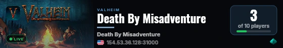 Death By Misadventure live status badge