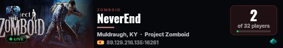 NeverEnd live status badge