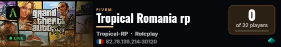 Tropical Romania rp live status badge