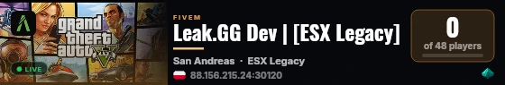 Leak.GG Dev | [ESX Legacy] live status badge