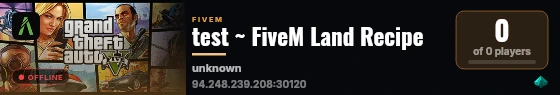 test ~ FiveM Land Recipe live status badge