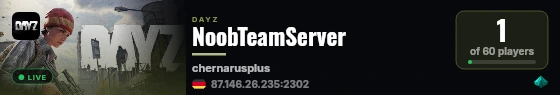 NoobTeamServer live status badge