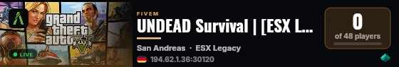 UNDEAD Survival | [ESX Legacy] live status badge