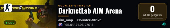 DarknetLab AIM Arena live status badge