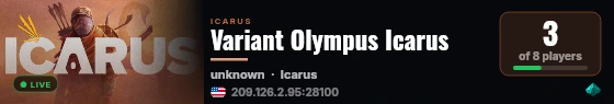 Variant Olympus Icarus live status badge