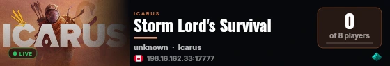 Storm Lord's Survival live status badge