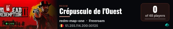 Crépuscule de l'Ouest live status badge