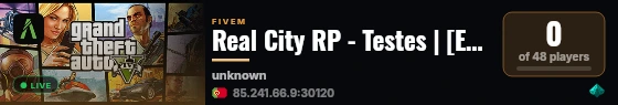 Real City RP - Testes | [ESX Legacy] live status badge