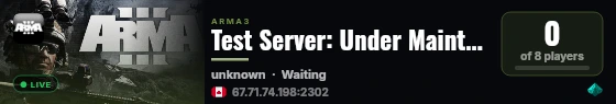 Test Server: Under Maintenance; Ali live status badge