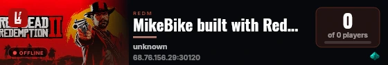 MikeBike built with RedM Basic Server! live status badge