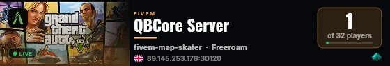 QBCore Server live status badge