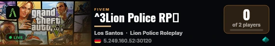 ^3Lion Police RP🦁 live status badge