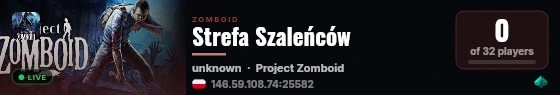 Strefa Szaleńców live status badge