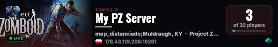 My PZ Server live status badge