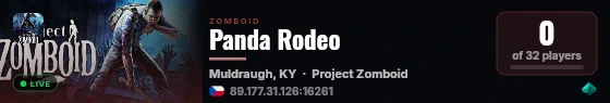Panda Rodeo live status badge