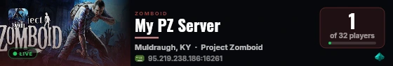 My PZ Server live status badge