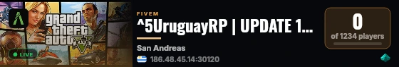 ^5UruguayRP | UPDATE 15/05 live status badge