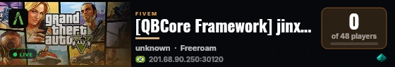 [QBCore Framework] jinxdellytestes live status badge