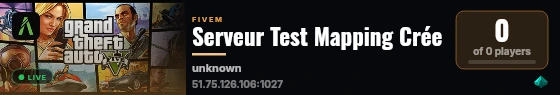 Serveur Test Mapping Crée live status badge